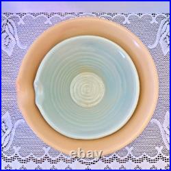 Over & Back VTG Yellow Ware Mixing Bowl Lot Set of 4 Stackable Farmhouse EUC