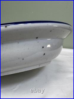 PAIR Dansk Blue Mist Curved Rim Soup Pasta Bowl Speckled Vintage Niels Refsgaard