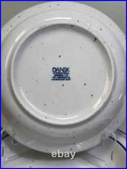 PAIR Dansk Blue Mist Curved Rim Soup Pasta Bowl Speckled Vintage Niels Refsgaard