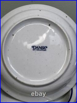 PAIR Dansk Blue Mist Curved Rim Soup Pasta Bowl Speckled Vintage Niels Refsgaard