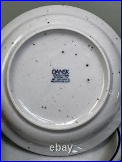 PAIR Dansk Blue Mist Curved Rim Soup Pasta Bowl Speckled Vintage Niels Refsgaard