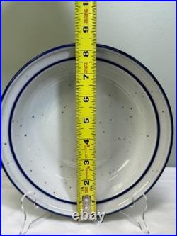 PAIR Dansk Blue Mist Curved Rim Soup Pasta Bowl Speckled Vintage Niels Refsgaard