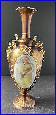 PROV SAXE ES GERMANY Angel Lady Portrait Vase Antique Vintage 588 READ