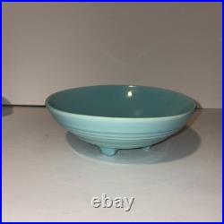 Pacific Pottery Aqua Turquoise Footed Salad Bowl #315 Excellent Condition
