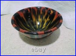 Pacific Pottery Vintage Mixing Bowl Flame or Tiger Stipe Blended Glaze Large