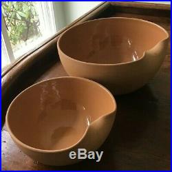 Pair of Vintage Tiffany Elsa Peretti Terracotta Thumbprint Bowls 9.5 & 7 Italy
