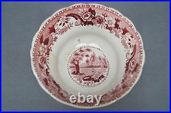 Pair of William Adams The Sower Red Transferware Waste Bowls Circa 1830 1840s