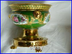 Paris Porcelain Covered Sweet Meat Sauce Tureen Bowls Urn Gold Gild Pair Antique