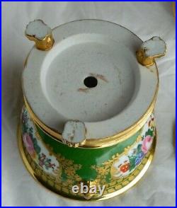 Paris Porcelain Covered Sweet Meat Sauce Tureen Bowls Urn Gold Gild Pair Antique