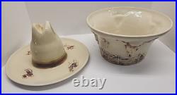 Perfect Vintage 1960 MCCOY USA EL RANCHO SOMBRERO SERVE ALL Hat & Bowl Western