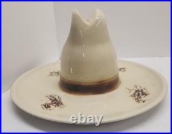 Perfect Vintage 1960 MCCOY USA EL RANCHO SOMBRERO SERVE ALL Hat & Bowl Western