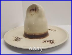 Perfect Vintage 1960 MCCOY USA EL RANCHO SOMBRERO SERVE ALL Hat & Bowl Western