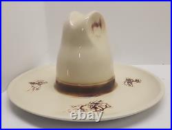 Perfect Vintage 1960 MCCOY USA EL RANCHO SOMBRERO SERVE ALL Hat & Bowl Western