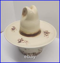 Perfect Vintage 1960 MCCOY USA EL RANCHO SOMBRERO SERVE ALL Hat & Bowl Western