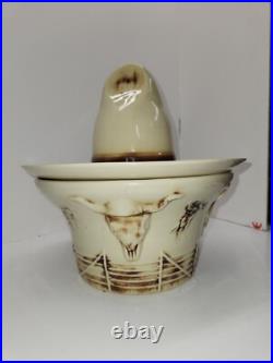 Perfect Vintage 1960 MCCOY USA EL RANCHO SOMBRERO SERVE ALL Hat & Bowl Western