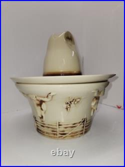 Perfect Vintage 1960 MCCOY USA EL RANCHO SOMBRERO SERVE ALL Hat & Bowl Western