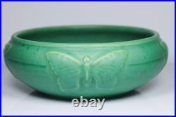 Peters & Reed Art Pottery Bowl Matte Green Butterfly Bowl 1920-30s