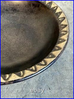 Plate Bowl with White Rim and Carved Pattern Denmark Mid-Century Modern 1960s