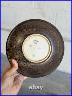 Plate Bowl with White Rim and Carved Pattern Denmark Mid-Century Modern 1960s
