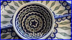 Polish Pottery Chip and Dip RelishTray & Bowl! Vtg Piece