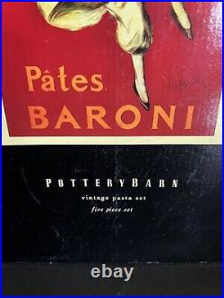 Pottery Barn Pasta Bowl Set of 5 Vintage Poster Serving Bowls