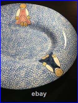 Pottery Laurie Gates Los Angeles Blue Stipple Style Friends Lrg Platter 19x15