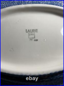 Pottery Laurie Gates Los Angeles Blue Stipple Style Friends Lrg Platter 19x15