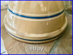 Pottery Vintage USA WATT No. 11 OvenWare Mixing Large Bowl Blue White Stripe