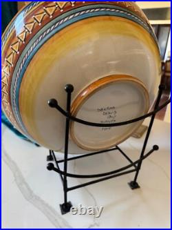 RARE 16.5x 8 Deep Sberna Dervid Italy Dipinto a Mayo Majolica HandPainted BOWL