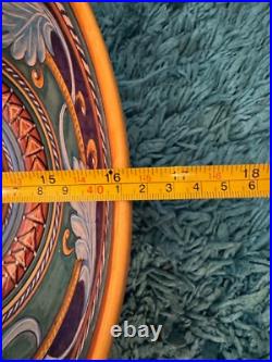 RARE 16.5x 8 Deep Sberna Dervid Italy Dipinto a Mayo Majolica HandPainted BOWL