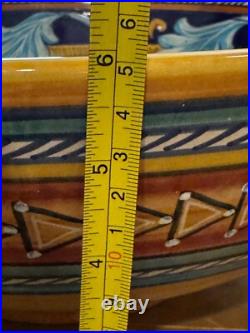 RARE 16.5x 8 Deep Sberna Dervid Italy Dipinto a Mayo Majolica HandPainted BOWL