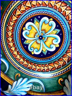 RARE 16.5x 8 Deep Sberna Dervid Italy Dipinto a Mayo Majolica HandPainted BOWL