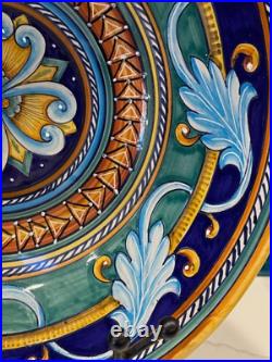 RARE 16.5x 8 Deep Sberna Dervid Italy Dipinto a Mayo Majolica HandPainted BOWL