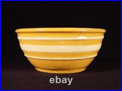 RARE ANTIQUE TINY 4 ¼ McCOY DANDY LINE WHITE BAND BOWL #1 YELLOW WARE MINT
