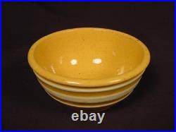 RARE ANTIQUE TINY 4 ¼ McCOY DANDY LINE WHITE BAND BOWL #1 YELLOW WARE MINT