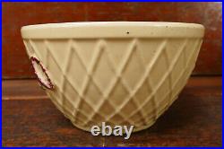 RARE Antique Vintage Watt Pottery Morning Glory Lattice #7 Mixing Bowl USA