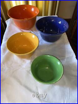 RARE EXCELLENT Vintage 1940's Hall Radiant Ware Complete Set Nesting Bowls(4)