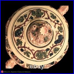 RARE? LARGE 1950's Vintage GERZ GERMAN CASTLE STONEWARE 9pc PUNCH BOWL SET