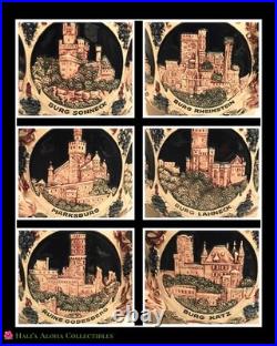 RARE? LARGE 1950's Vintage GERZ GERMAN CASTLE STONEWARE 9pc PUNCH BOWL SET