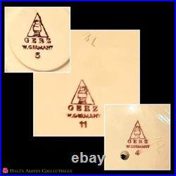 RARE? LARGE 1950's Vintage GERZ GERMAN CASTLE STONEWARE 9pc PUNCH BOWL SET