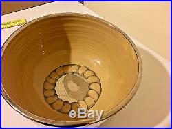 RARE Mary Lou Higgins Signed Large Pottery Bowl VTG 1977 Silver Gold Lustreware