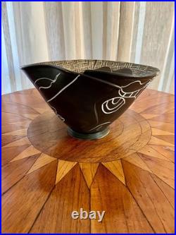 RARE! One-Of-A-Kind Sgraffito Ceramic Signed bowl by Mia Tyson-MINT CONDITION