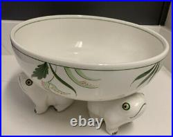 RARE VINTAGE TIFFANY & CO White Green Frog Bowl Este CERAMICHE Made in ITALY