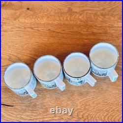 RARE VTG Gray's Pottery Tom and Jerry England Punch Bowl 8 Cups Holiday