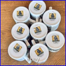 RARE VTG Gray's Pottery Tom and Jerry England Punch Bowl 8 Cups Holiday