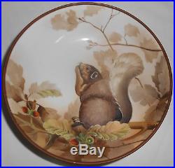 RARE Vintage Nippon BLOW OUT DESIGN/3-D RELIEF Squirrel TRI FOOTED BOWL Japan