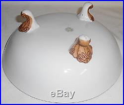 RARE Vintage Nippon BLOW OUT DESIGN/3-D RELIEF Squirrel TRI FOOTED BOWL Japan