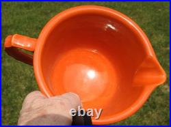 RARE Vintage Orange Pottery Ringware Batter Bowl Pitcher