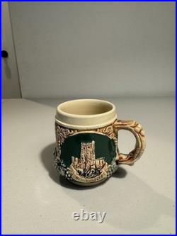 RARE Wick Werke German Hunting Stoneware Tureen Punch Bowl Mid Century, 11 Mugs