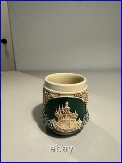 RARE Wick Werke German Hunting Stoneware Tureen Punch Bowl Mid Century, 11 Mugs